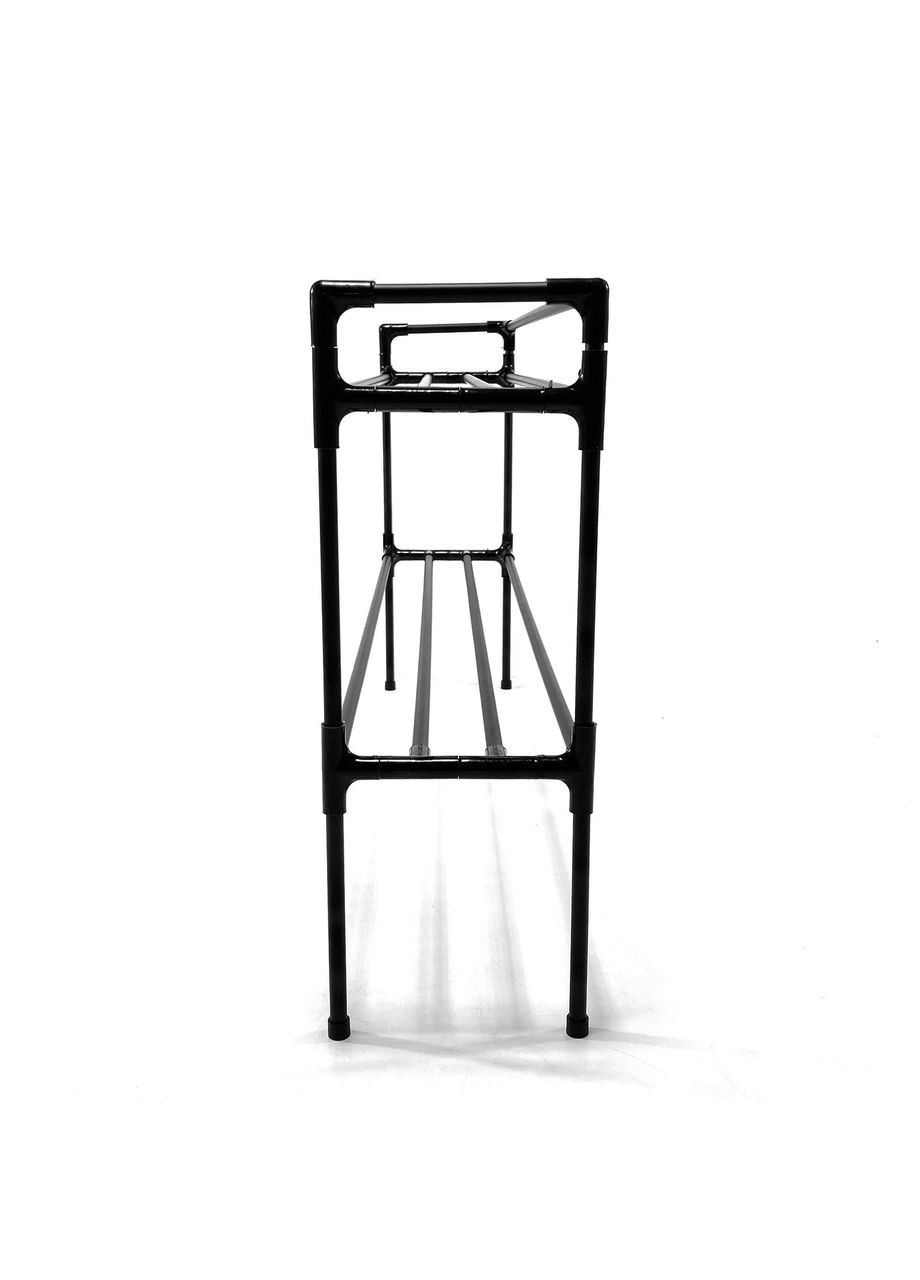 Двух уровневая подставка для цветов на подоконник Lucia Black 2 level. Полочки для рассады, горшков и зелени Broody (300778451)