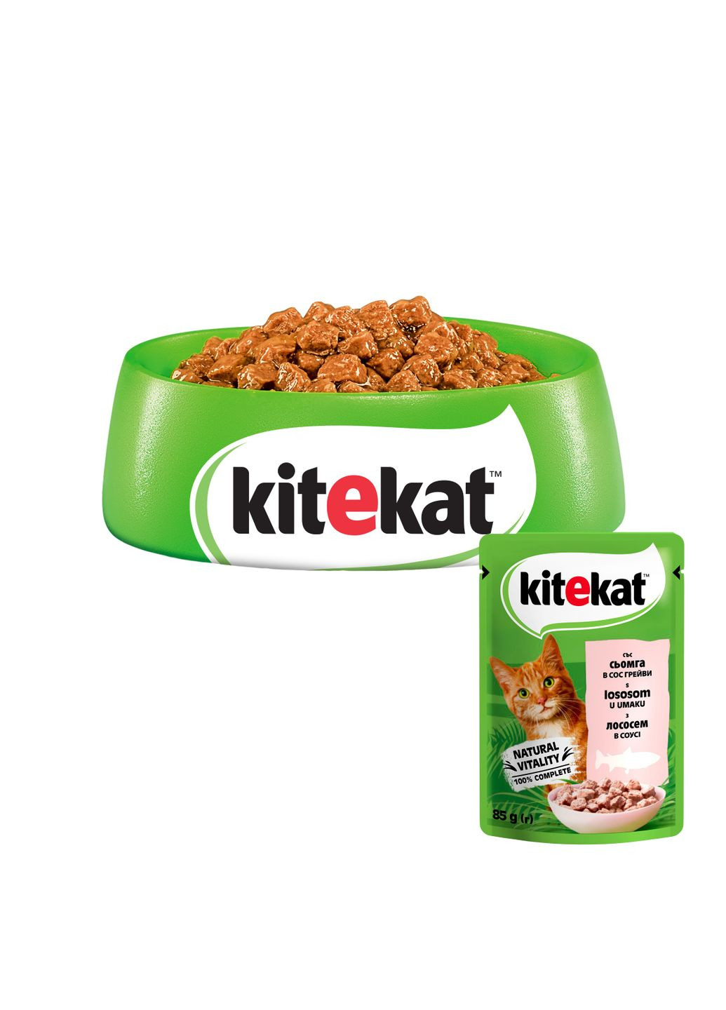 Вологий корм для котів КІТЕКАТ з Лососем в соусі, 85 г Kitekat - (303701216)