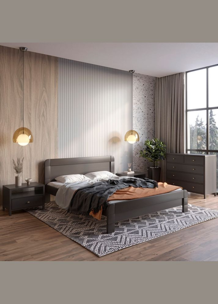 Односпальная деревянная кровать Тоскана (RAL9011) 80х200 см (MBG-3582) Mebigrand (366086971)