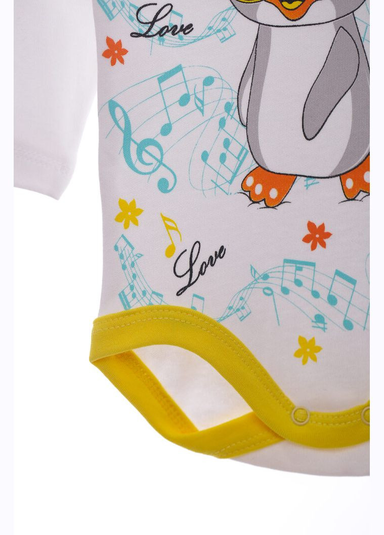 Желтый комплект боди, ползунки, шапка трикотажный с пигвином желтый 62 см (36869) BABYKROHA