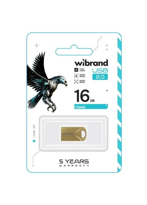USB флеш накопичувач (WI2.0/HA16M1G) Wibrand 16GB Hawk Gold USB 2.0 (300801387)