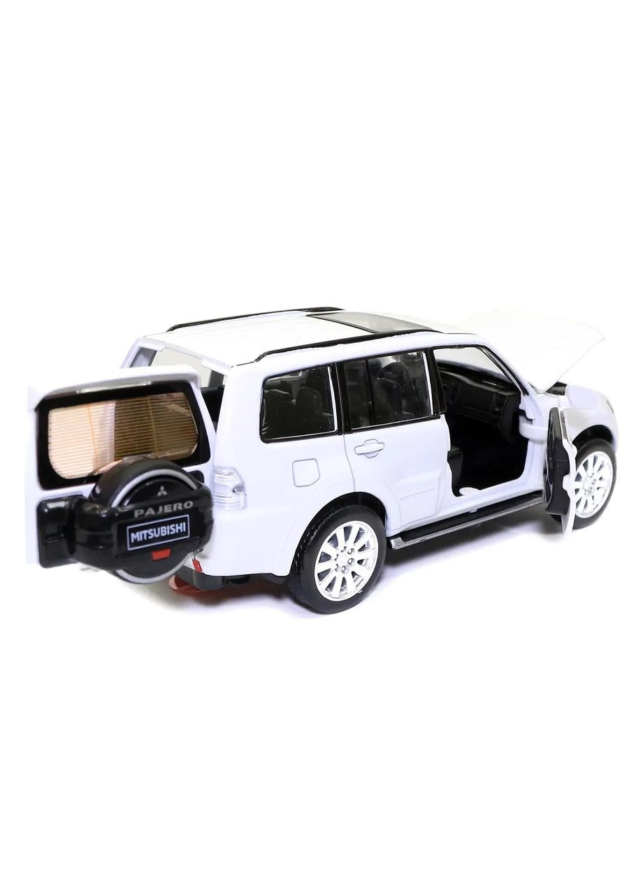 Машина металева Mitsubishi Pajero 4WD Turbo світло звук відкриваються двері капот 1:32 Біла (68463) АВТОПРОМ (365252498)