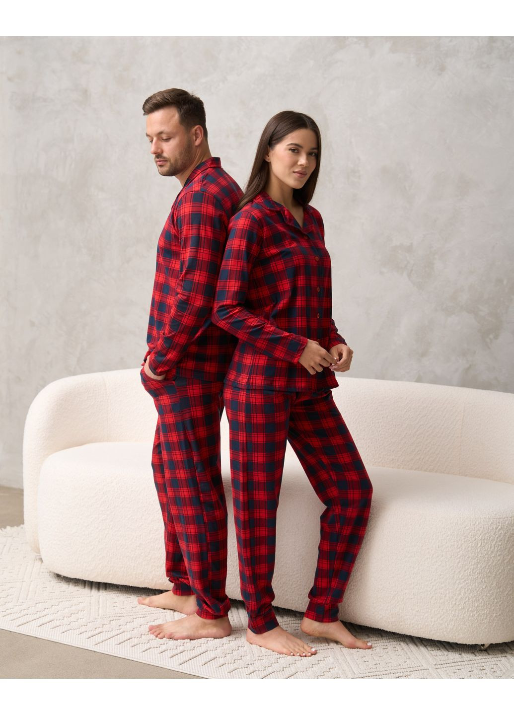 Червона жіноча піжама на ґудзиках Nicoletta