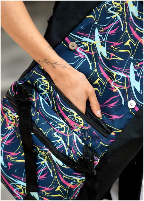 Жіночий тканевий рюкзак RollTop One з принтом "ABSTRACT" Sambag (302519079)