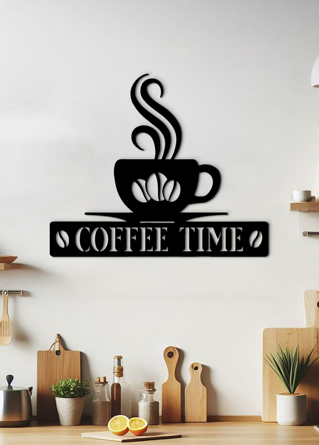 Сучасна картина на кухню, декоративне панно з дерева "Кава в зернах", оригінальний подарунок 30х38 см Woodyard (291843002)