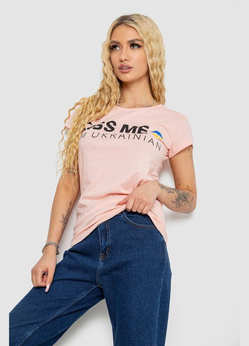 Женская футболка с патриотическим принтом, 244R2213-1 Ager - (365078237)