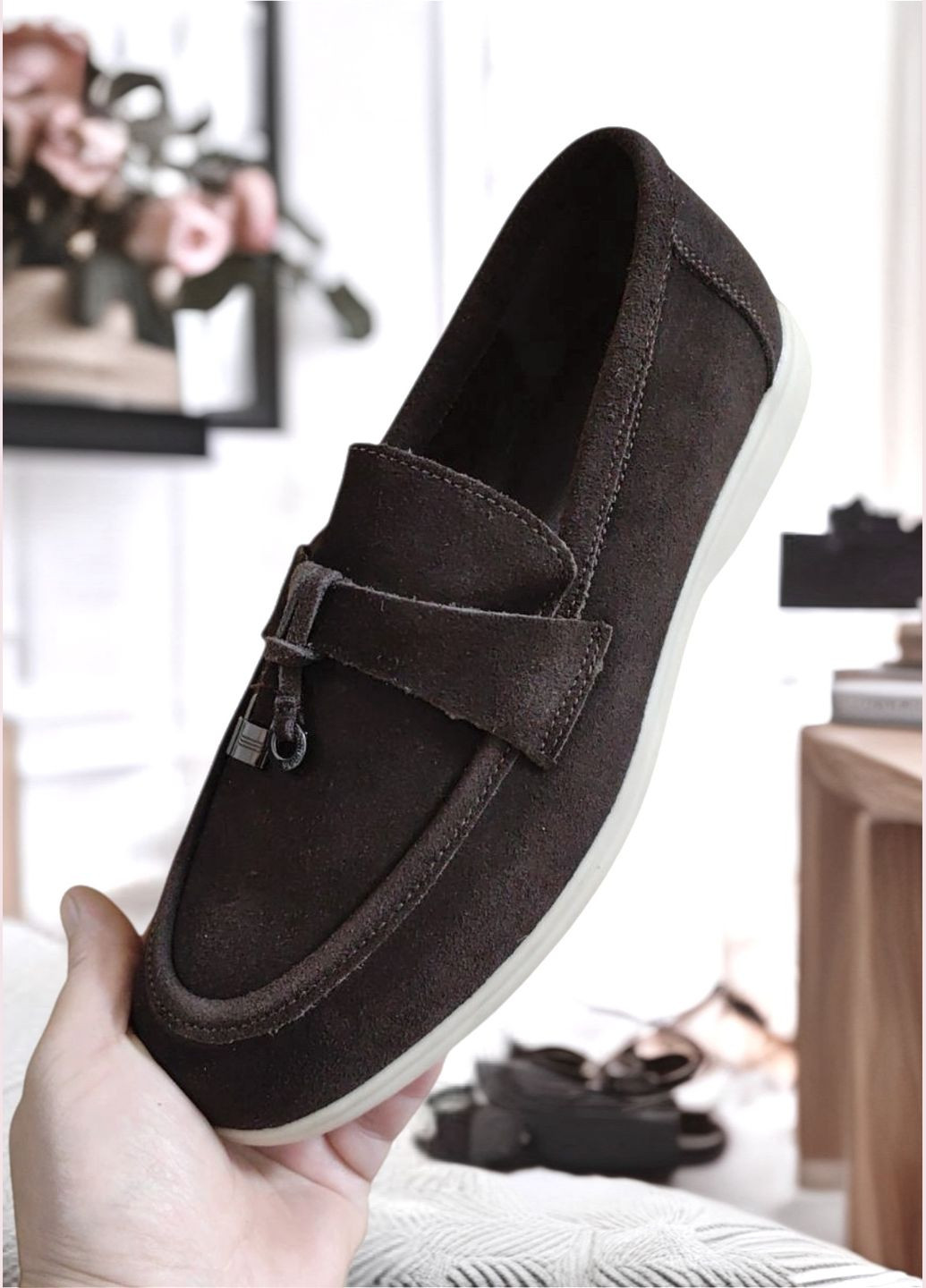 No Brand Лоферы темно-коричневый з натуральная замша, — демисезон (332994139)