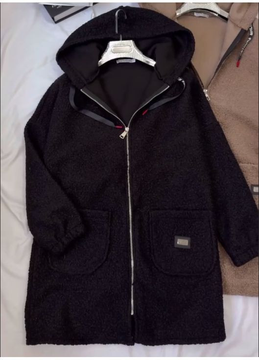 Черное Тепленькое тренч-пальто No Brand