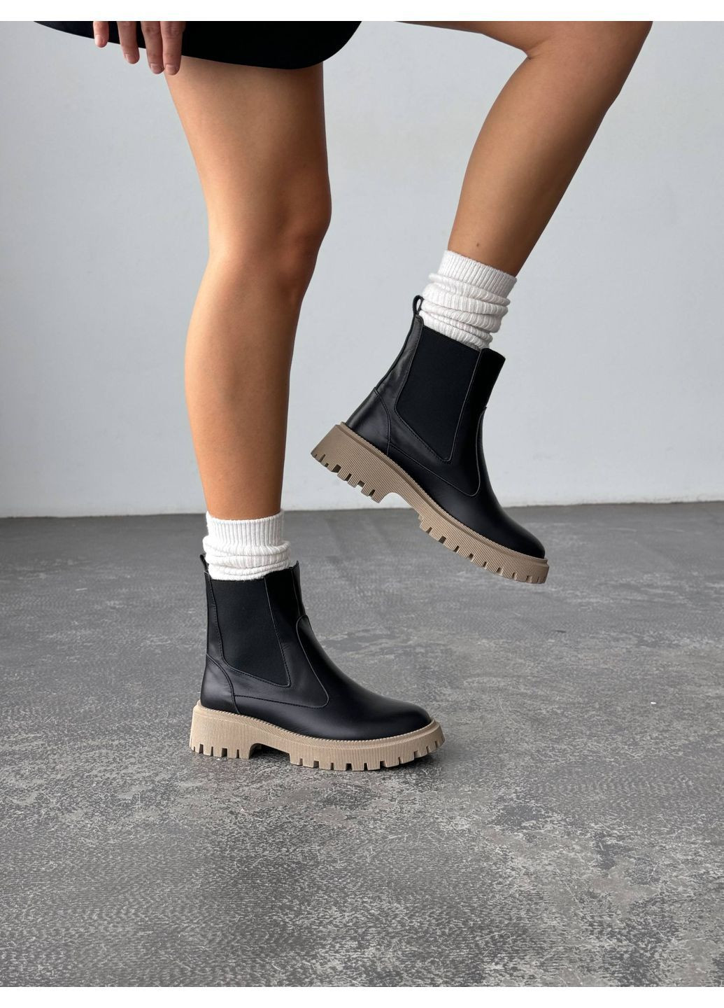 Зимние зимние кожаные челси Helen