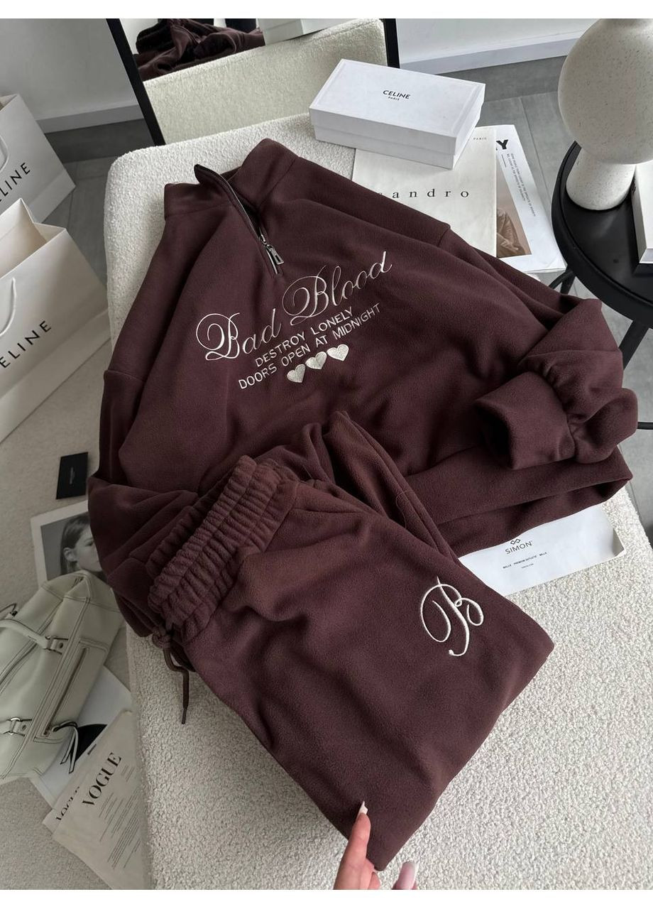 Теплий спортивний костюм з вишивкою із двостороннього флісу No Brand (363969483)