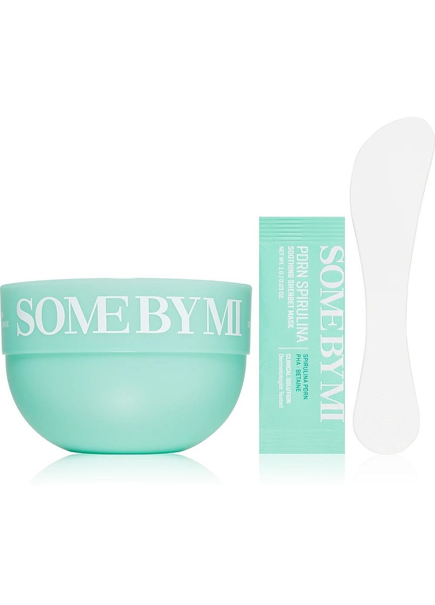 Успокаивающая маска с охлаждающим эффектом PDRN Spirulina Soothing Sherbet Mask 10x1g (1545420-44637917) Some By Mi (368647471)