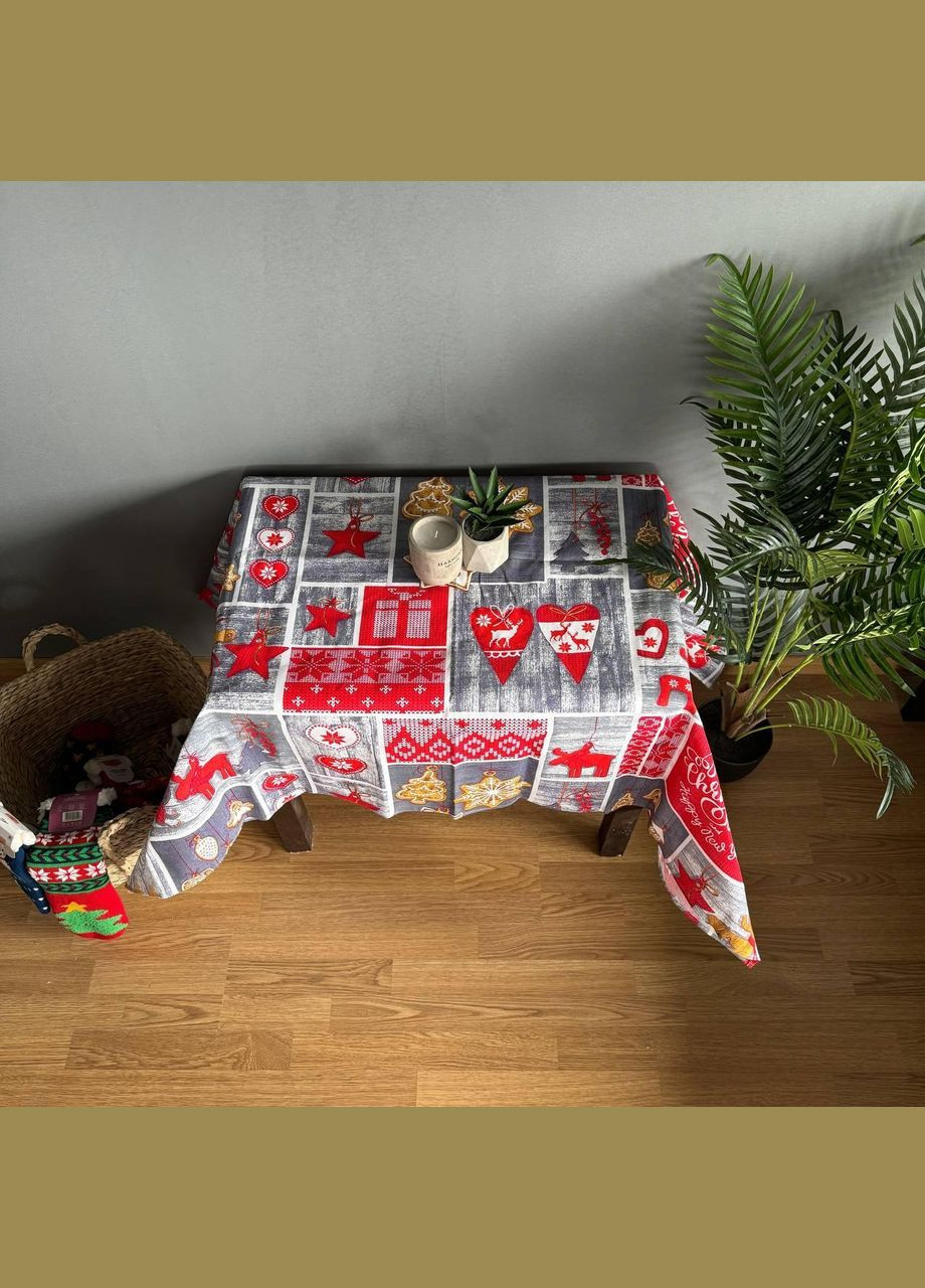 Скатерть Красный огонек рогожка 120 х 150 см Красная No Brand (302976093)