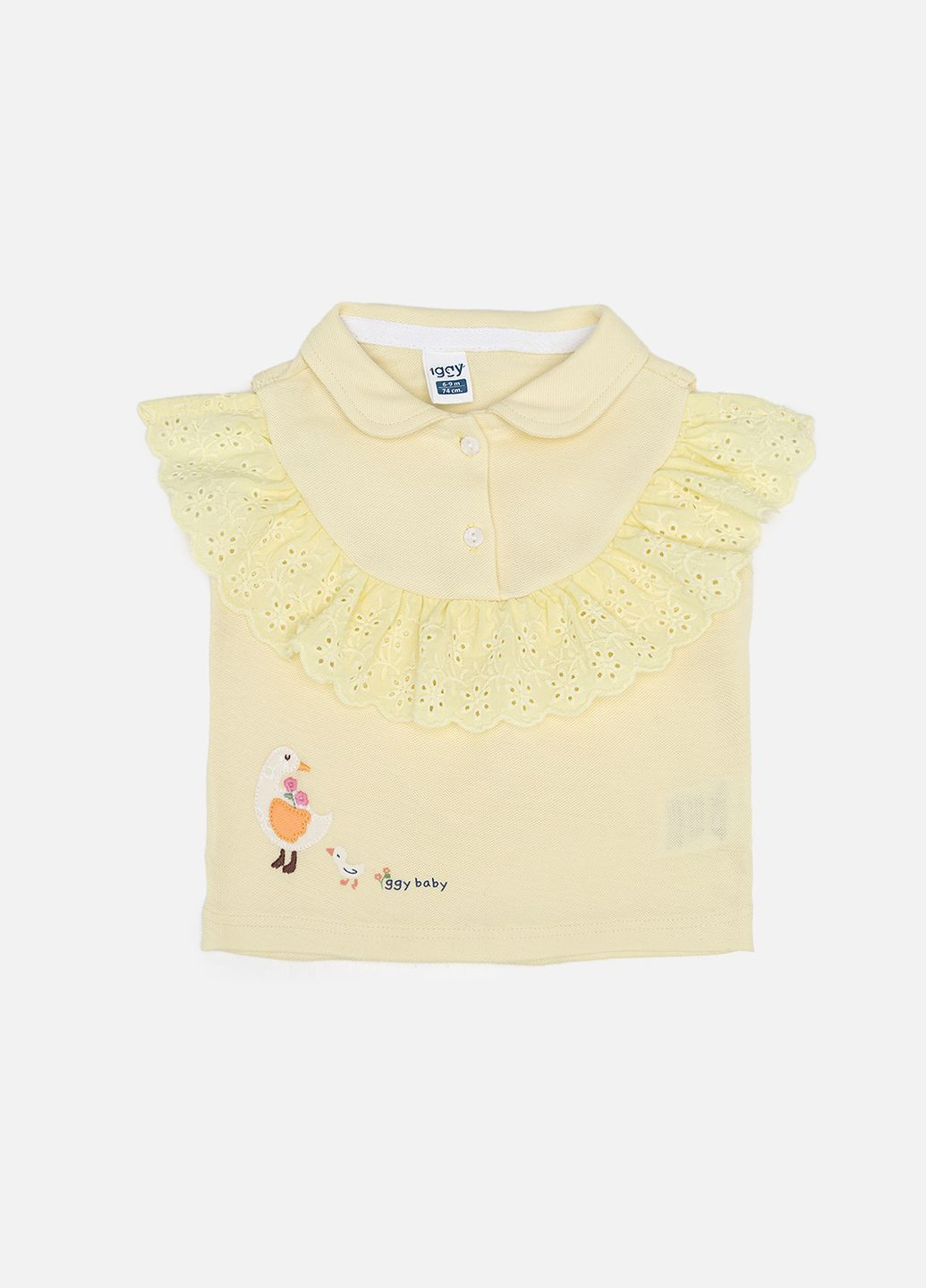 Желтый летний костюм с джинсовыми шортами для девочки цвет желтый cb-00249273 Iggy