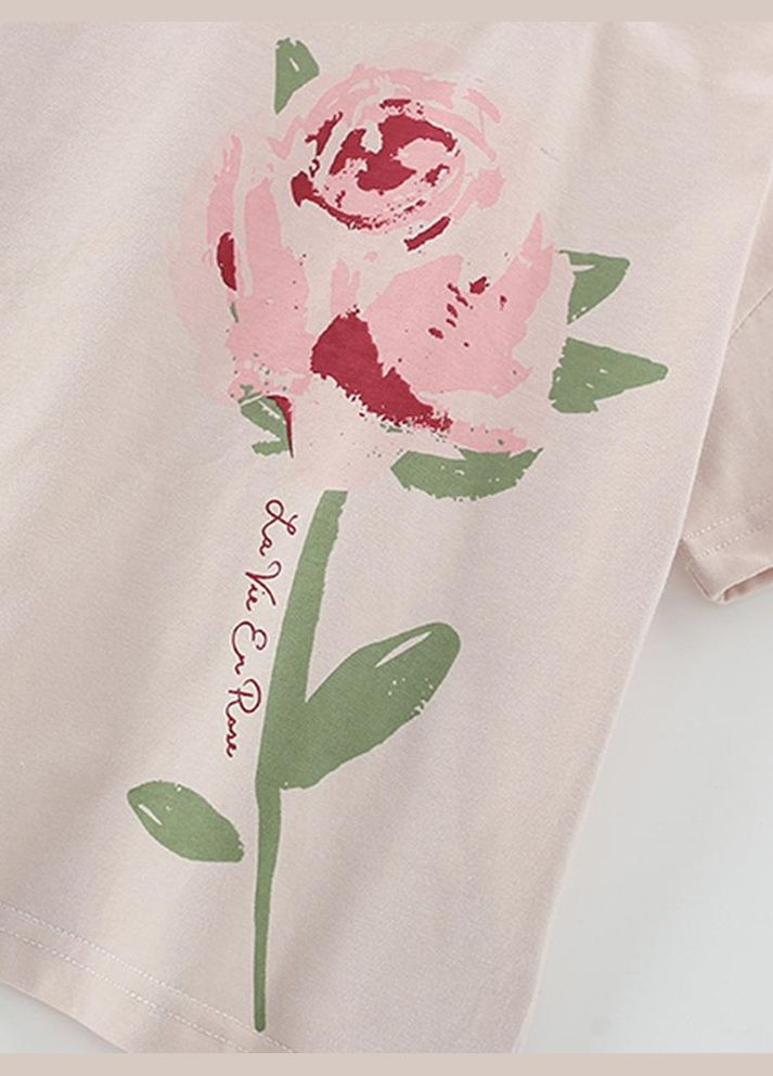 Рожева дитяча літня піжама для дівчинки 10160 9 рожевий Malwee