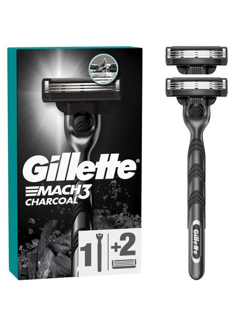 Бритва Mach3 Charcoal Древесный уголь С 2 сменными картриджами (8700216074308) Gillette Mach3 Charcoal Деревне вугілля З 2 змінними картри (349822789)