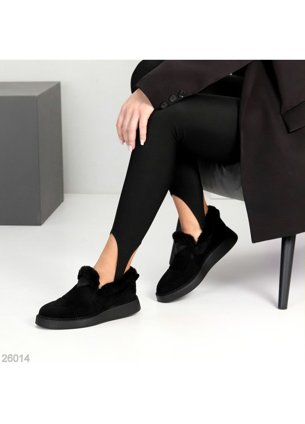 No Brand Зимові лофери чорний з, — зима (370509581)