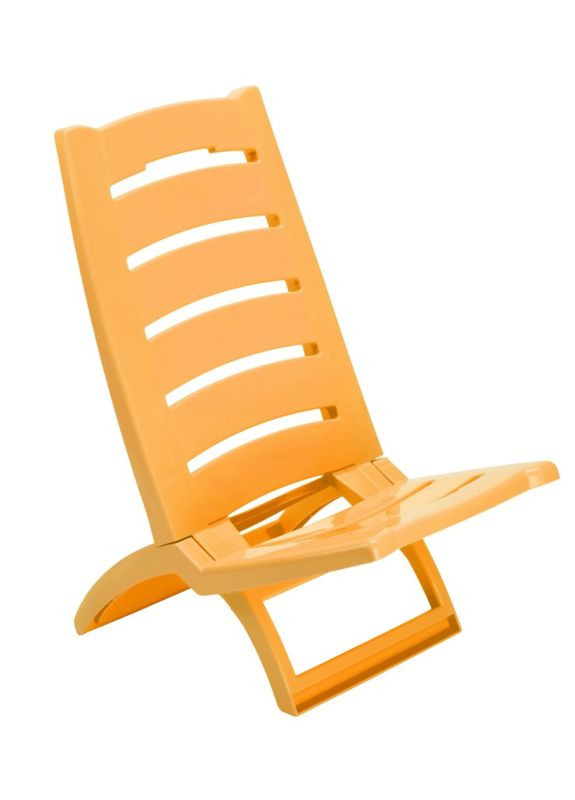 Кресло-шезлонг Adriatic желтое пластиковое для отдыха на улице портативное легкое складное ProDobro (367267197)