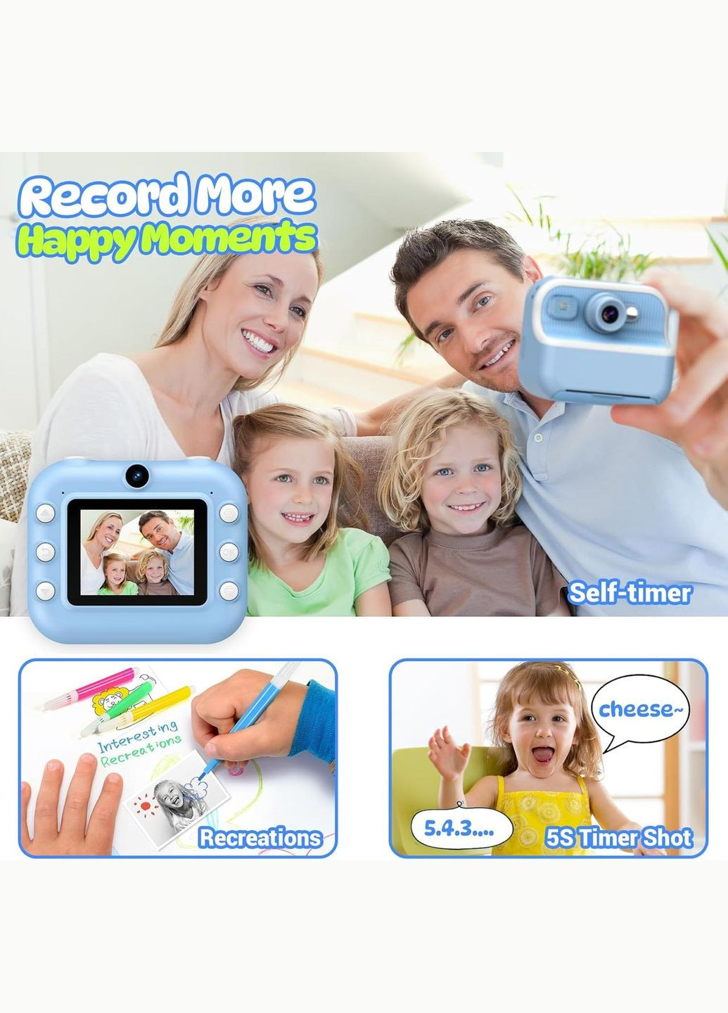 Детская камера Dancial 1080P - 2.4» экран, печать фото, 32GB (б\у в новом состоянии) No Brand (317285047)