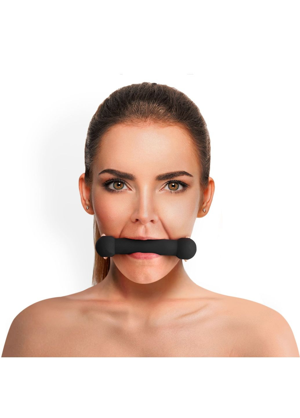 Кляп-палиця на ременях – Gag Stick Silicon, чорний, натуральна шкіра Art of Sex (369952347)