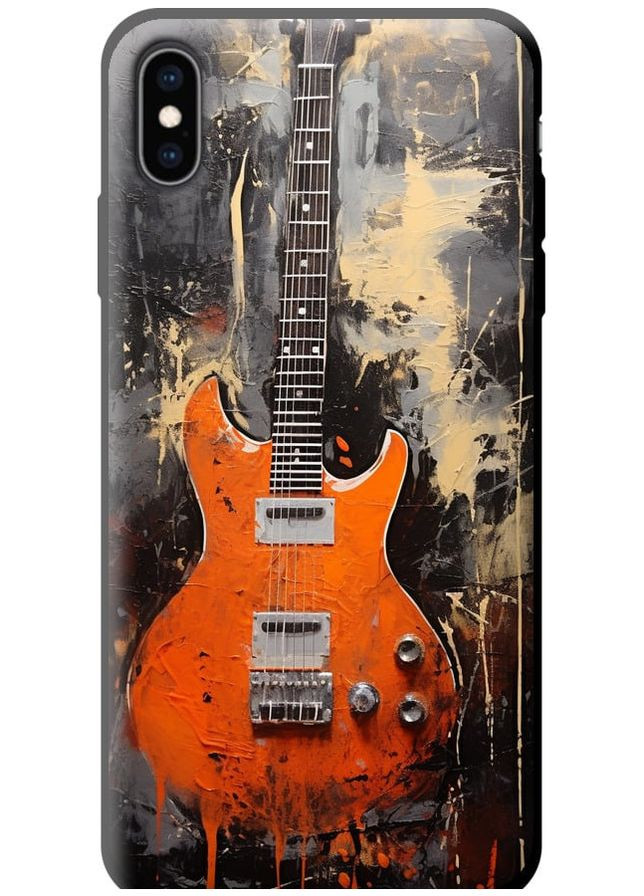 TPU чорний чохол 'Чохол Помаранчева гітара' для Endorphone Apple iPhone XS Max (278771763)