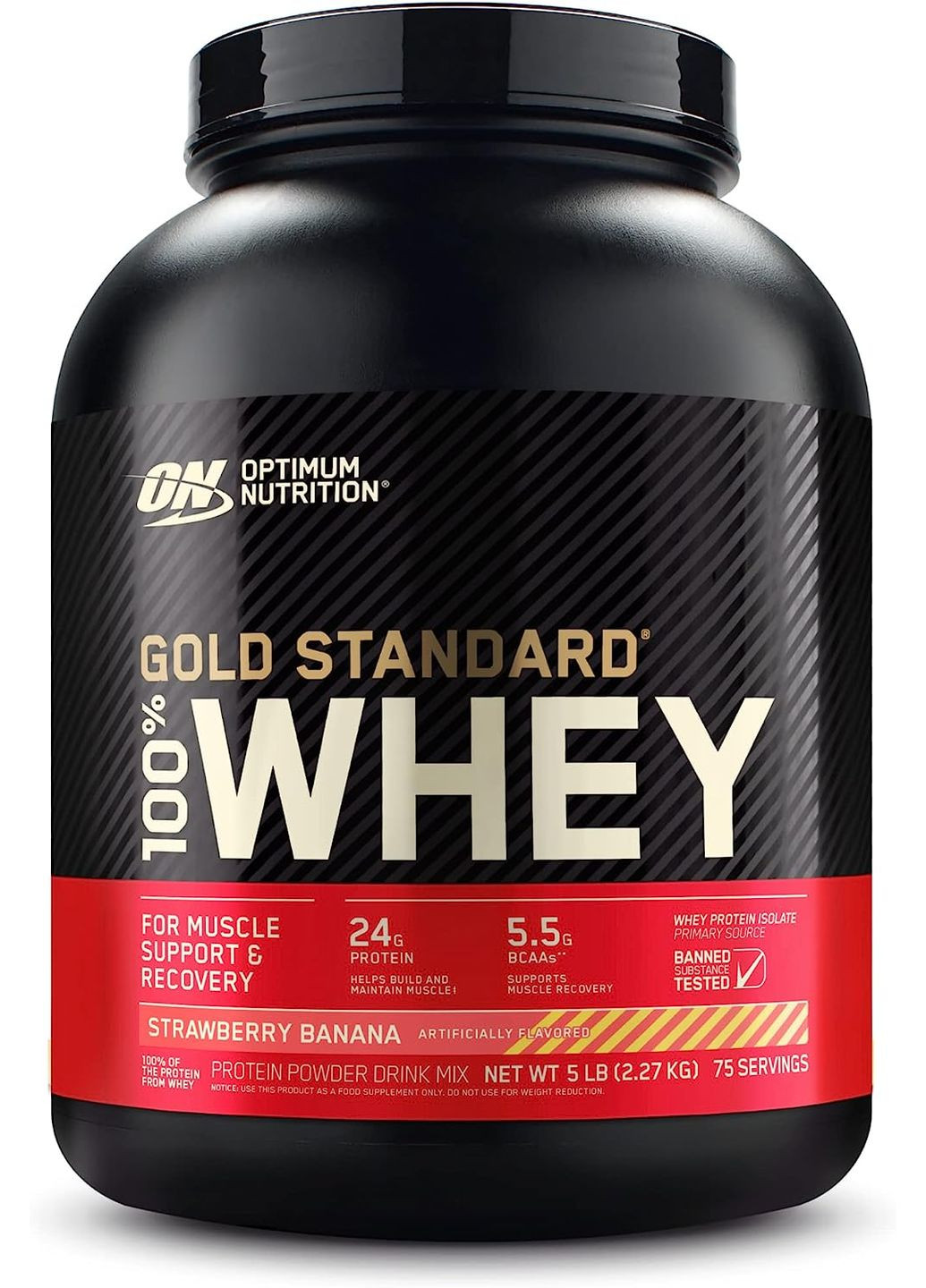 Протеїн сироватковий ізолят 100% Whey Gold Standard (2270 гр) Клубникабанан Optimum Nutrition (278773930)