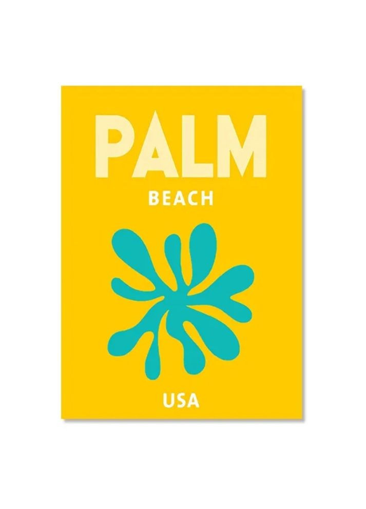 Скандинавский постер из коттона Palm beach USA 40 х 60 см No Brand (302242876)