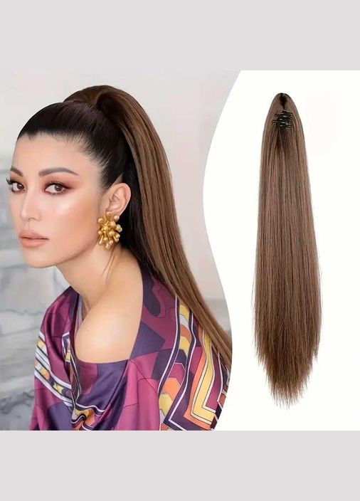 Шиньон накладной хвост на шпильке Didaka прямые волосы - 50 см "Шатенко" No Brand (322400285)