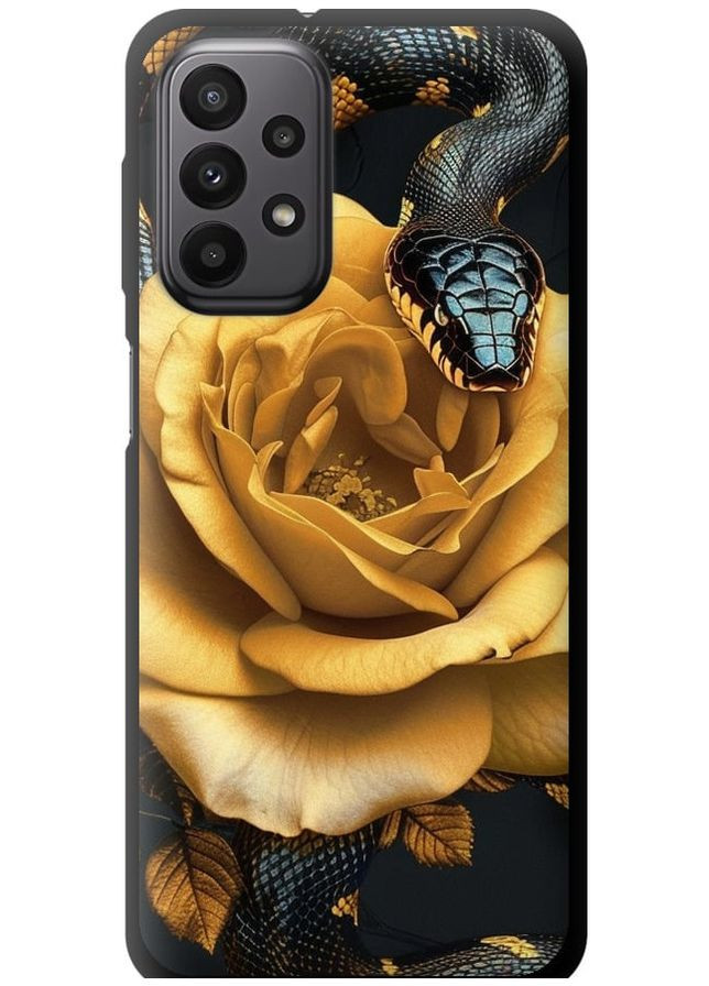 TPU чорний чохол 'Black snake and golden rose' для Endorphone Samsung Galaxy A23 A235F (286763474)