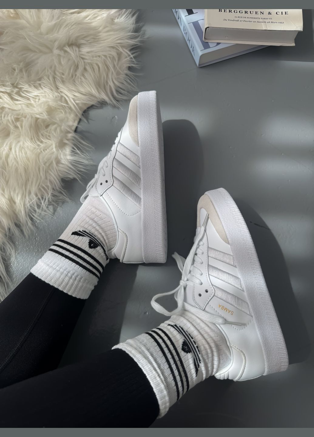 Кроссовки женские и мужские Adidas Samba XLG White | Адидас Самба XLG белые No Brand белые демисезоны (347640471)