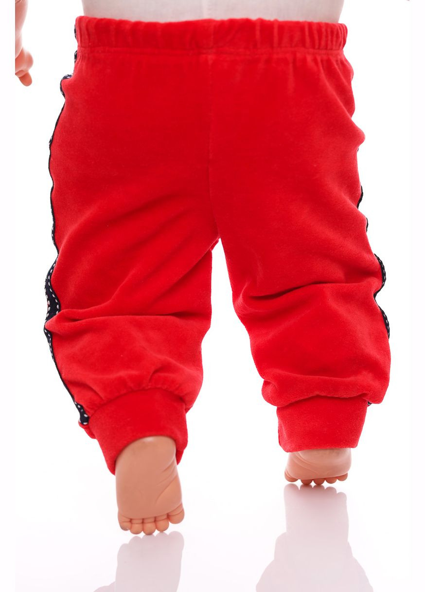 Красный зимний костюм с длинным рукавом велюровый с котиком красный 68 см (26723) BABYKROHA