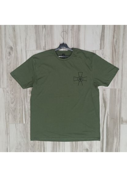 Тактична футболка військова для ЗСУ армійська з логотипом герб ЗСУ бавовняна Олива р. 3XL для військових olive No Brand (367266630)