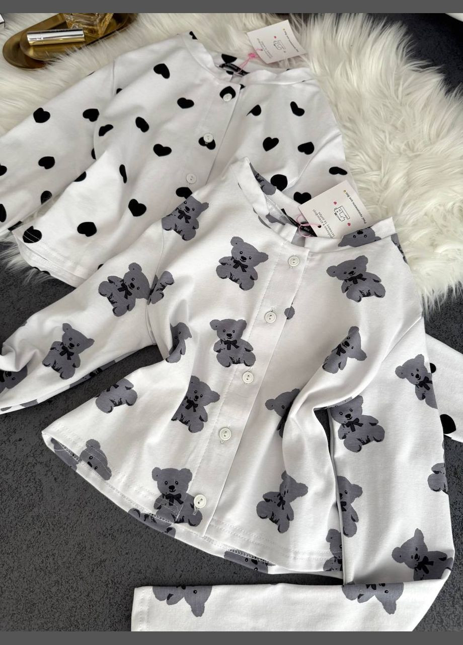 Белая всесезон женская пижама с шортами. рубашка + шорты No Brand