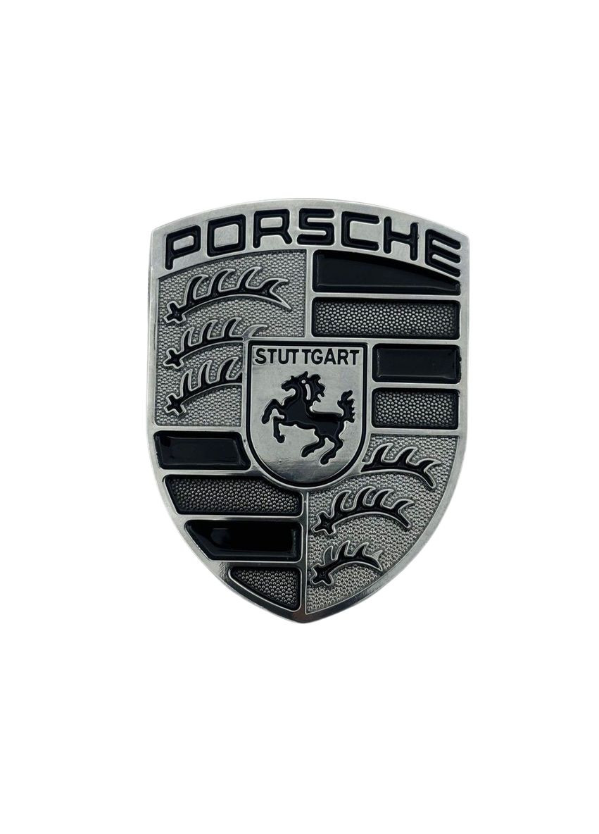 Емблема срібло+чорний 67х51мм метал (на скотчі) Porsche (369610413)