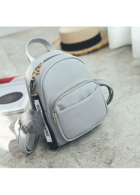 Міні рюкзак для дівчаток з брелоком із ПУ шкіри коричневий No Brand (351536600)