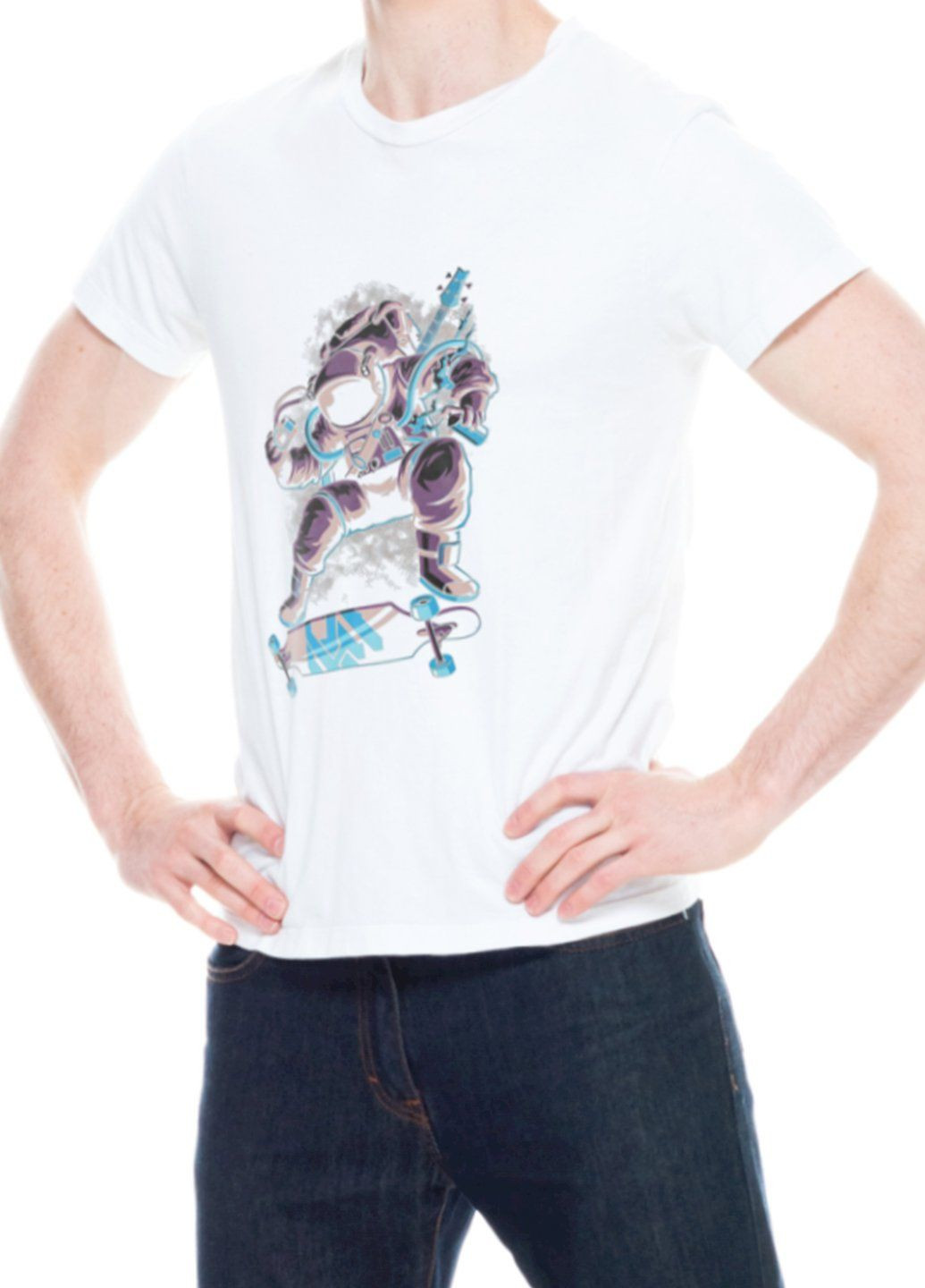 Белая футболка мужская белая "spaceboard" Trace of Space