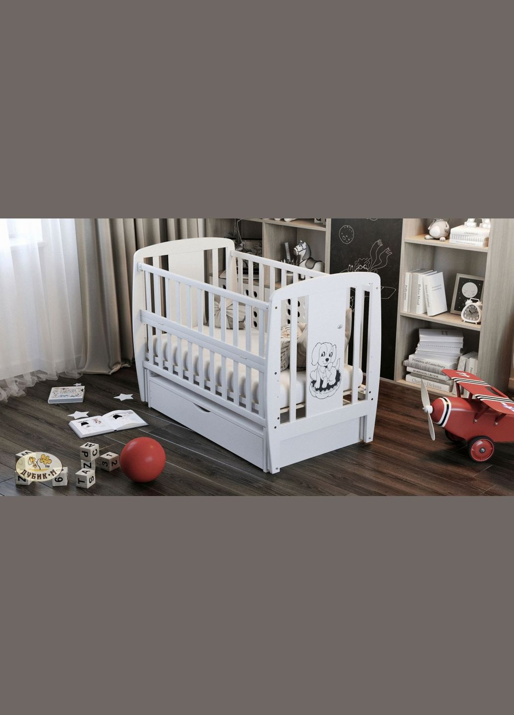 Детская кровать Собачка с ящиком, белый () Дубок 9800-DD-01 (346999122)