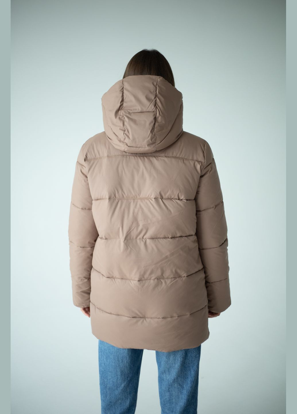 Кавова зимня жіночий пуховик зимовий SK