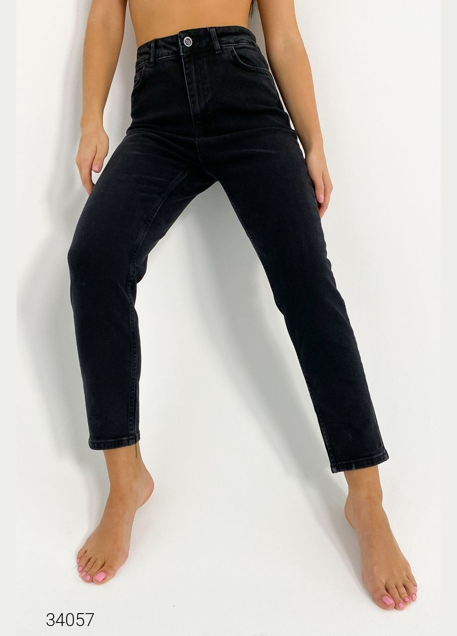 Чорні джинси мом із завищеною талією Liton - (303775676)