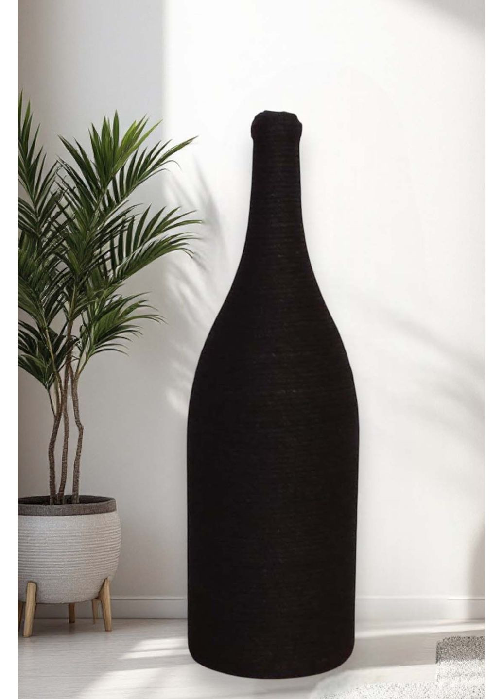 Ваза бутылка для пола | Черная ваза в стиле лофт | Подарок для мужчины HHD (361440324)