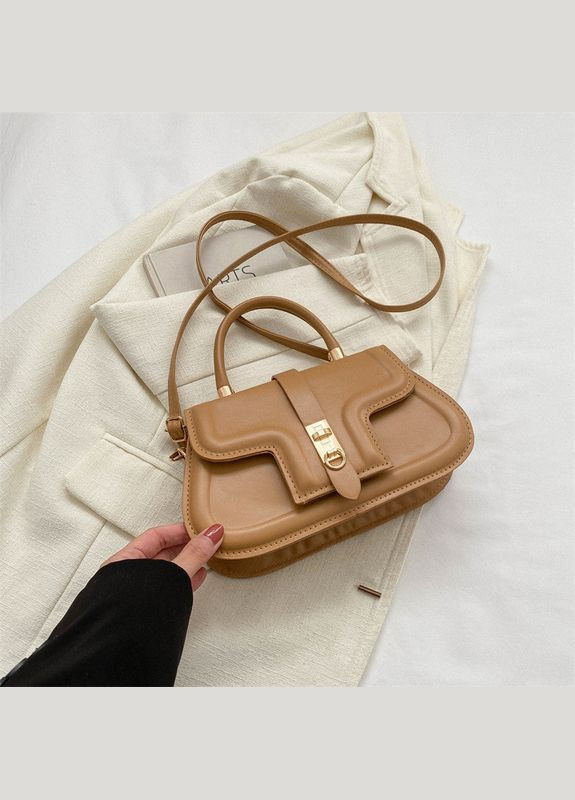 Жіноча сумка 8404 крос-боді бежева на ремінці No Brand (306709424)