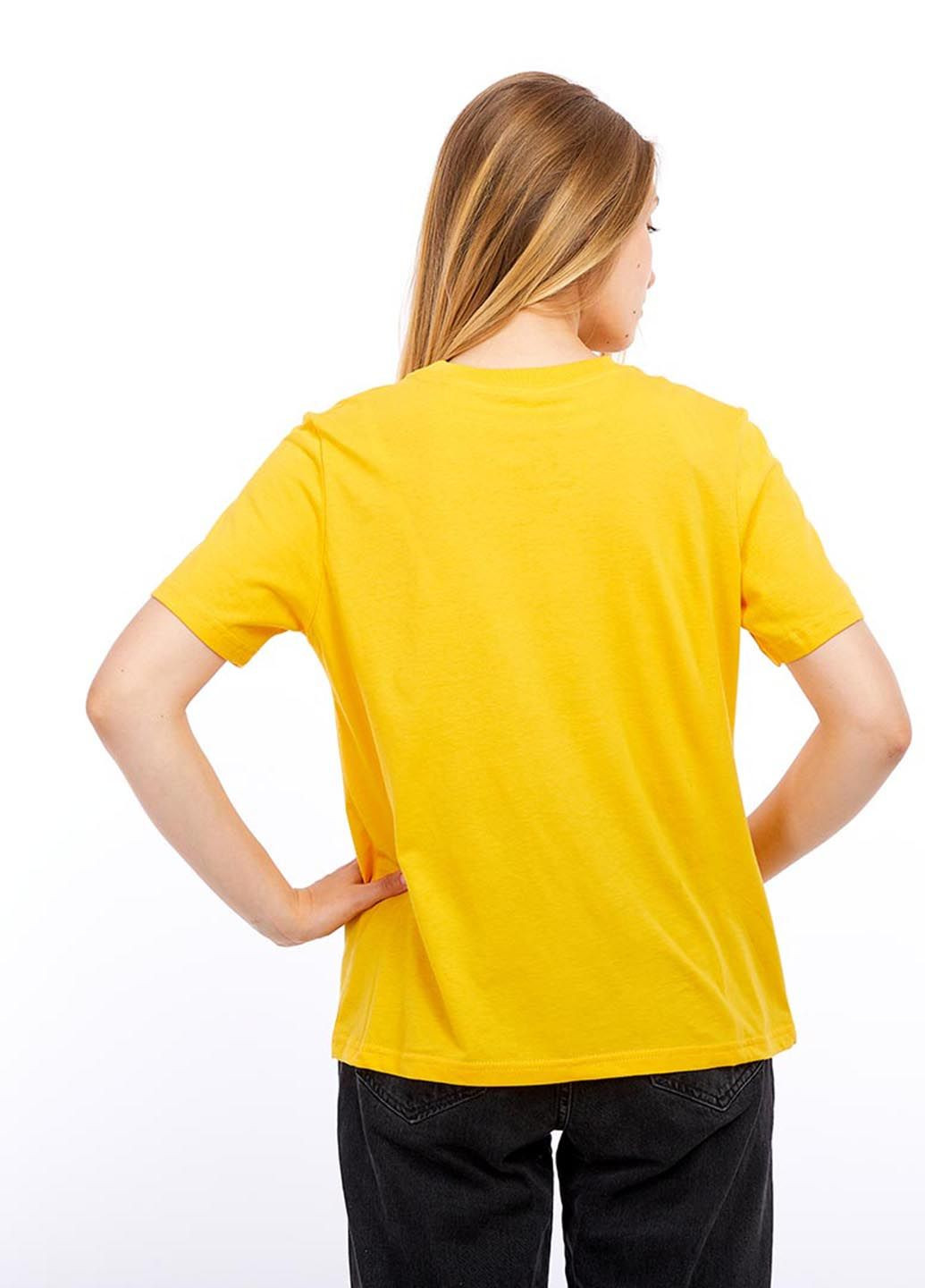 Жовта літня футболка з патріотичним малюнком унісекс 101582 Power