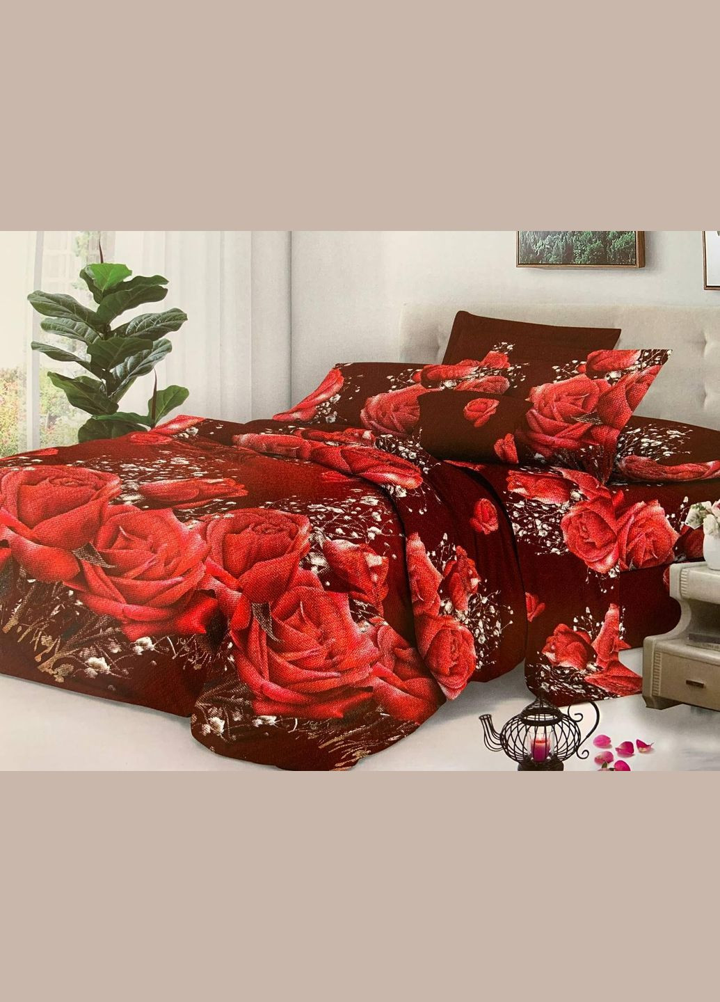 Півтораспальний комплект постільної білизни Бязь 3D Premium 150х220 см BP1.5-271 Vital-Textile (305198241)