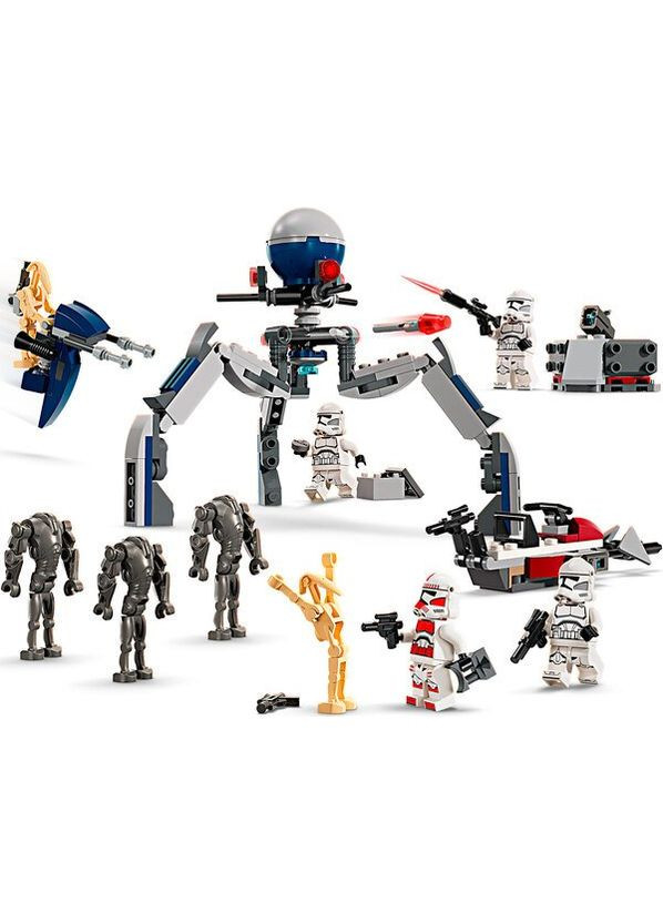 Конструктор Star Wars Клоны-пехотинцы и Боевой дроид. Боевой набор Lego (360408738)