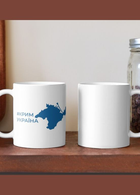 Чашка Керамическая Кружка с принтом Крым Украина карта Белая 330 мл Orca (317320212)