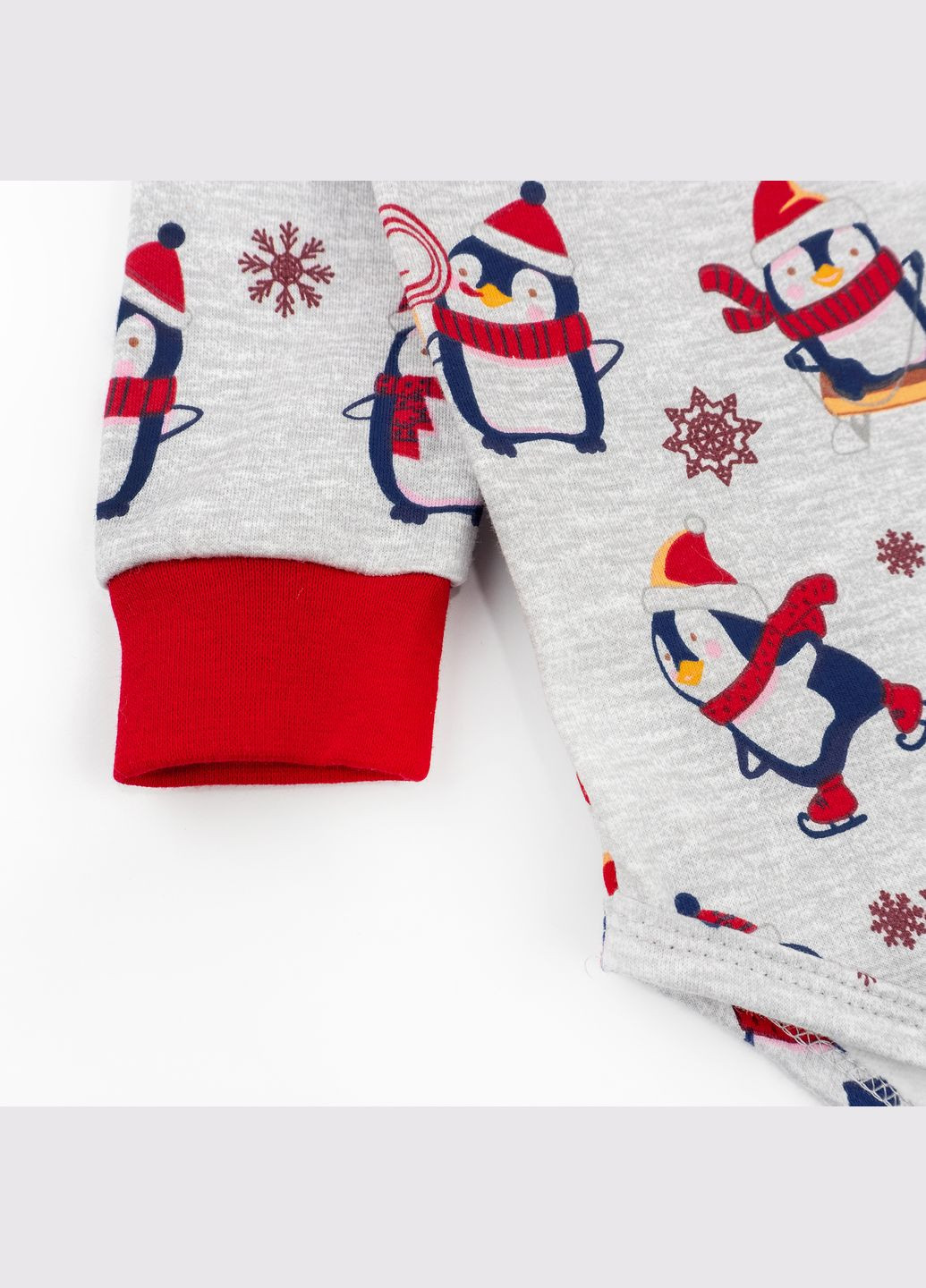 Боді новорічне з високою горловиною та начосом з пінгвінами Christmas penguin Сірий dexter's (315321192)