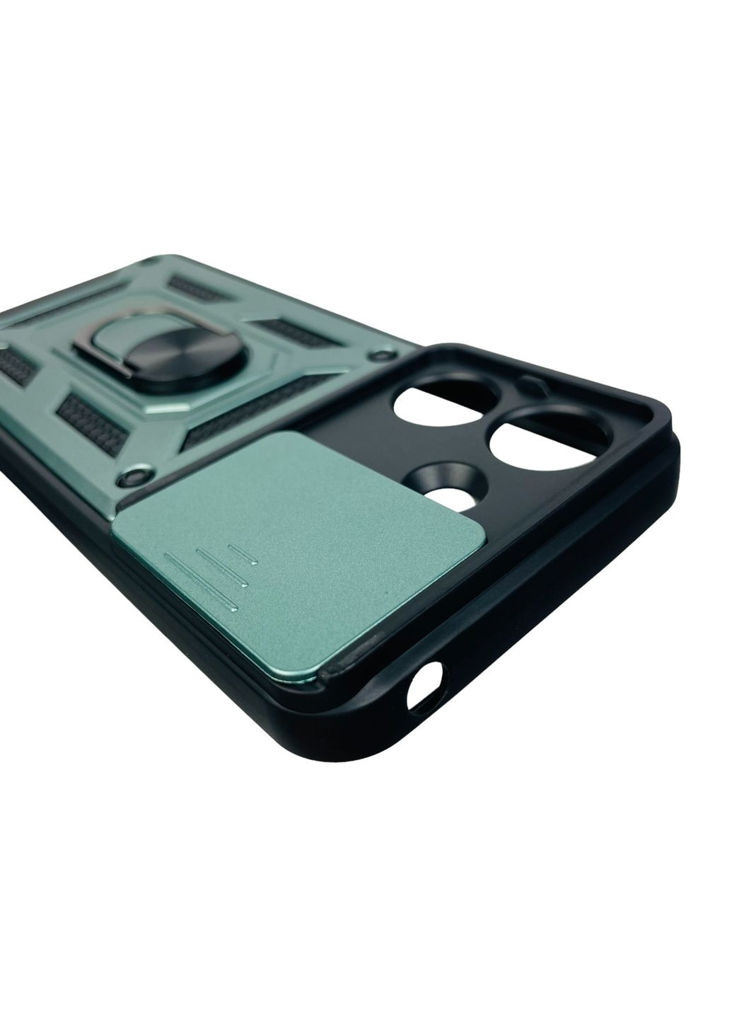 Чохол для Redmi 13C броньований з кільцем зі шторкою на камеру на сяомі редмі 13с зелений rg1 Xiaomi (366387865)