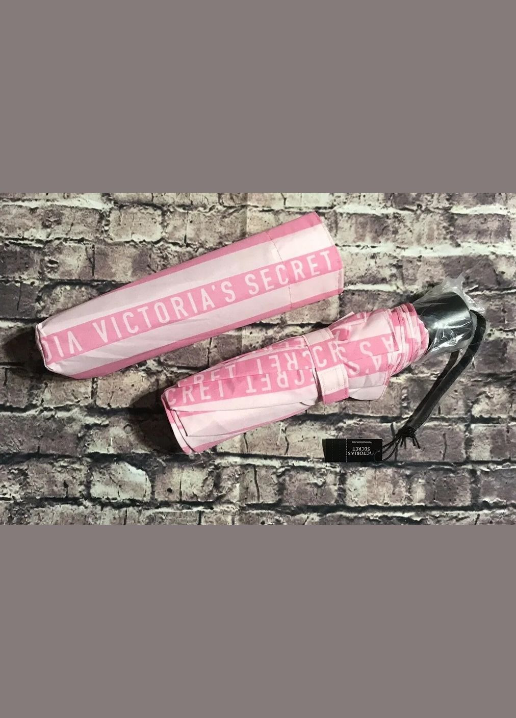 Парасолька складана в рожеву смужку Victoria's Secret (292324147)