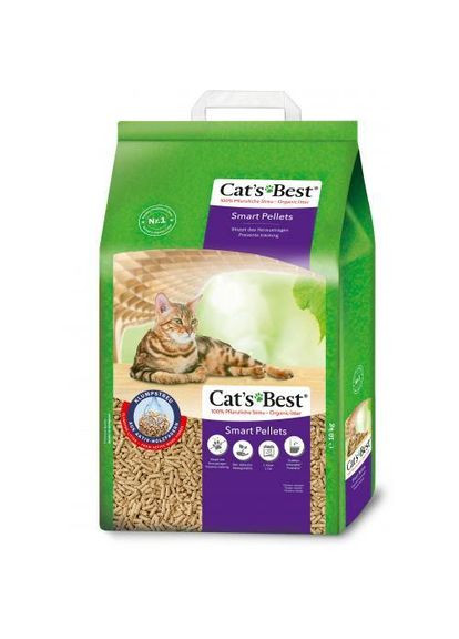 Наповнювач Cat’s Best Smart Pellets для котячого туалету, Деревний, 20л/10кг (*) No Brand (326068252)