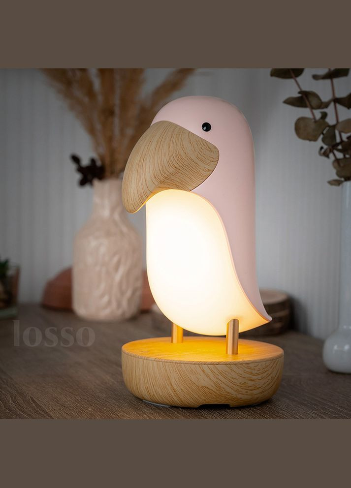 Ночник настольный светильник "Тукан" LJC-162, розовый Losso (327041654)