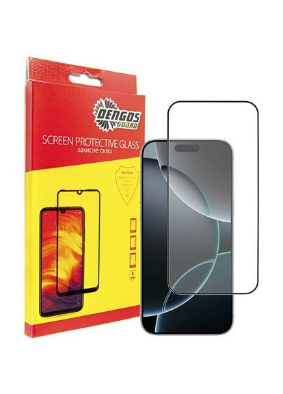 Защитное стекло для iPhone 16 Pro Black (TGFG367) DENGOS (314852619)